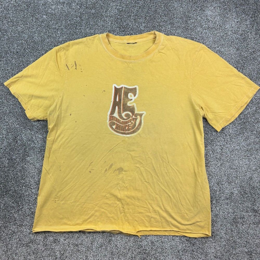 Vintage Y2K American Eagle Shirt Mens Large Yellow Spring Break New Orleans